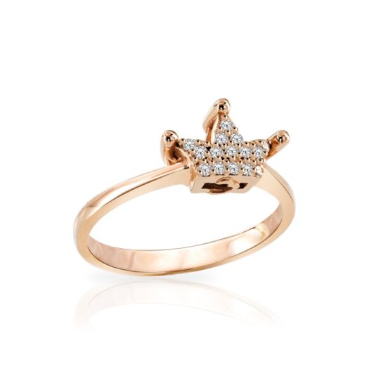 Gold ring crown-shaped wiyh diamonds: MEY, ANMEY QNN-DR