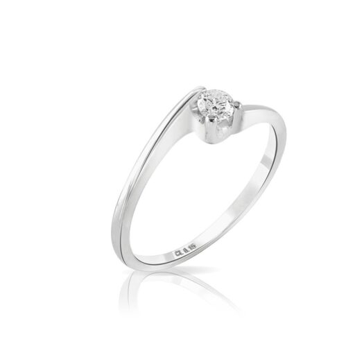 Gold ring solitaire with diamond: MEY, ANMEY/SO-F