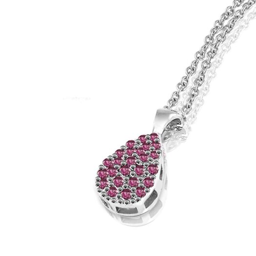 Gold necklace drop-shaped with rubies: MEY, CDMEY CGA-RB