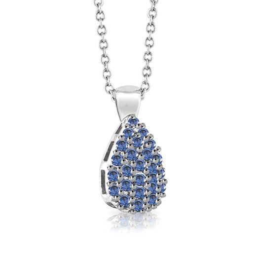 Gold necklace drop-shaped with sapphires: MEY, CDMEY CGA-SH