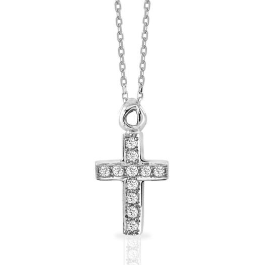 Gold necklace cross-shaped with diamonds: MEY, CDMEY CLA-BW