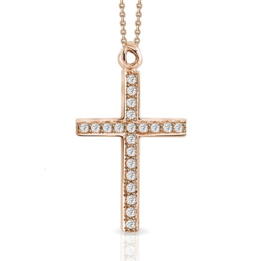 Gold necklace cross-shaped with diamonds: MEY, CDMEY CLA-CR