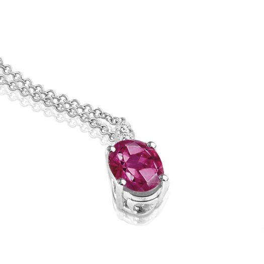 Gold necklace with ruby and diamonds: MEY, CDMEY CLA-R1