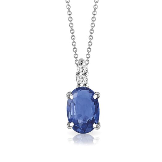 Gold necklace with oval sapphire and diamonds: MEY, CDMEY CLA-Z1