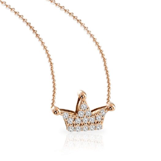 Gold necklace crown-shaped with diamonds: MEY, CDMEY QNN-DR