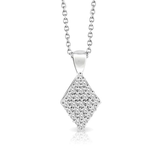 Gold necklace rhombus-shaped with diamonds: MEY, CDMEY RMB-DW