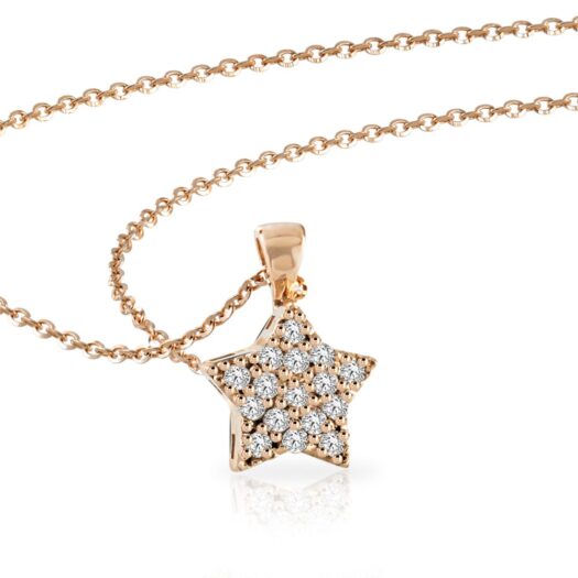 Gold necklace star-shaped with diamonds: MEY, CDMEY STR-DR