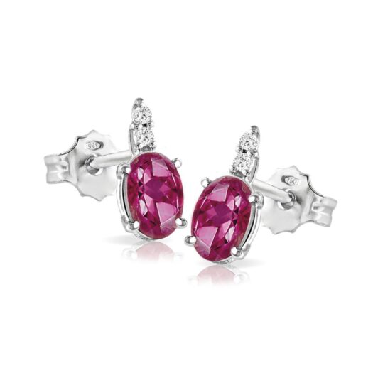 Gold earrings with oval rubies and diamonds: MEY, ORMEY CLA-R1