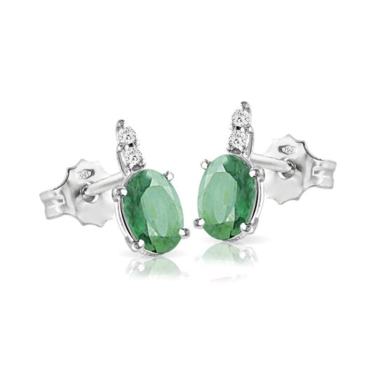 Gold earrings with oval emerald and diamonds: MEY, ORMEY CLA-S1