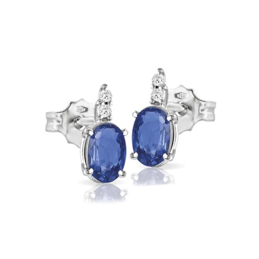 Gold earrings with oval sapphires and diamonds: MEY, ORMEY CLA-Z1