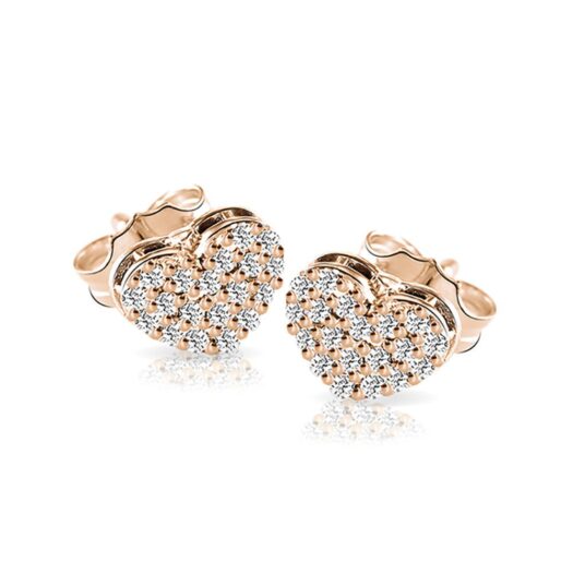 Gold earrings heart-shaped with diamonds: MEY, ORMEY HRT-DR