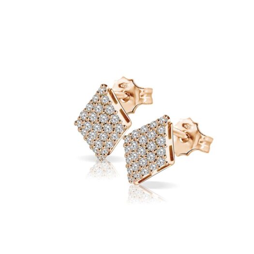 Gold earrings rhombus-shaped with diamonds: MEY, ORMEY RMB-DR