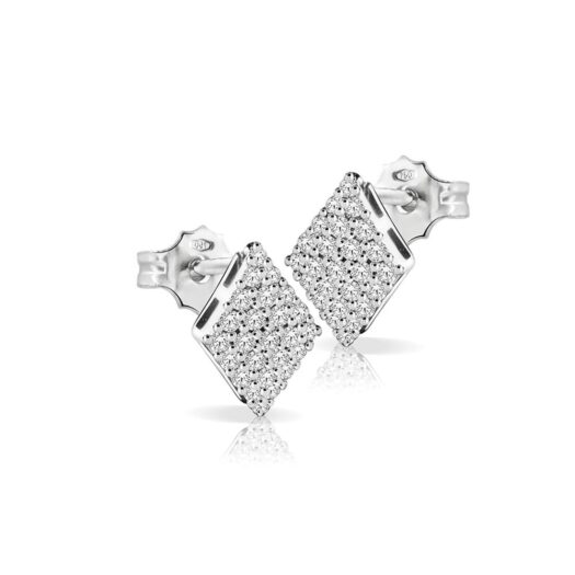 Gold earrings rhombus-shaped with diamonds: MEY, ORMEY RMB-DW